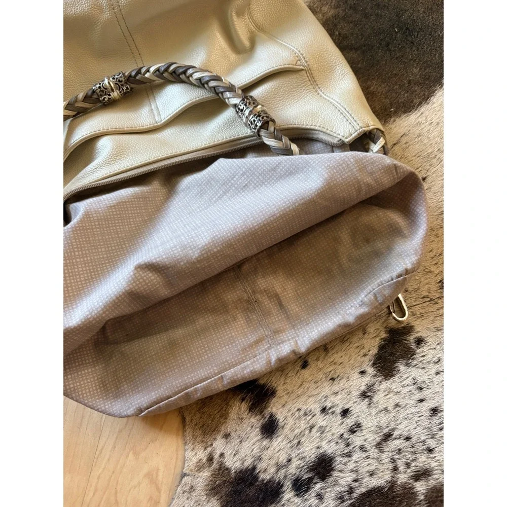 Brighton Barbados zip top hobo bag In Cream